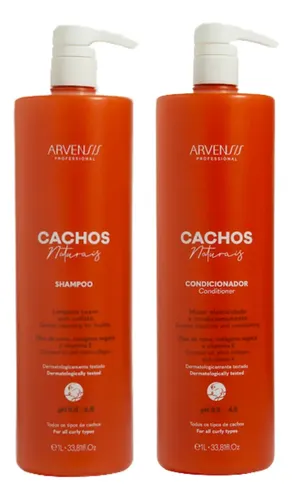 Kit Arvensis Shampoo Condicionador Cachos Naturais Vegano S/ Sulfato 1l
