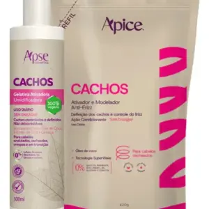 Kit Gelatina 300ml E Refil Ativador 500ml Cachos Apice
