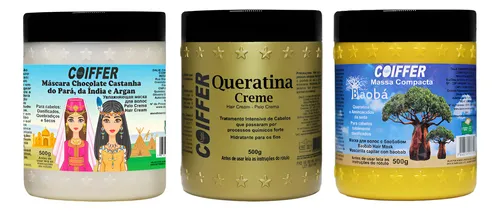 Kit Cronograma Coiffer Recosntrução - Hidratação - Umectação