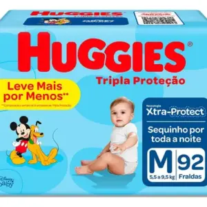 Fralda Infantil Huggies Tripla Proteção M Com 92 Un