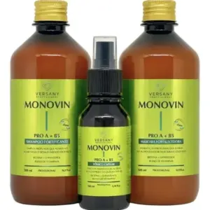 Kit Capilar Monovin Pro A E B5 Shampoo Condicionador Tônico