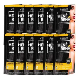 Alisante Henê Rena Preto Natural Pouch Embelleze 12 Unidades