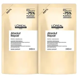 Kit C/2 Shampoo Loréal Absolut Repair Omega-9 Refil 240ml