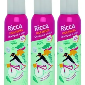 Kit 3 Shampoo A Seco Cuca Fresca Menta Ricca 150ml