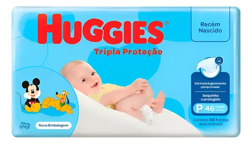 Fralda Huggies P Tripla Proteção Pacote Com 46 Unidades