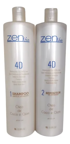 Kit 4d Zen Hair Shampoo E Mascara 2 Litros
