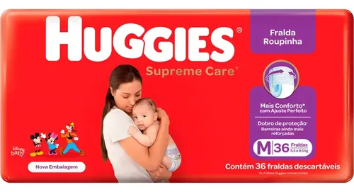 Fralda Roupinha Infantil Huggies Supreme Care M De 36 Un