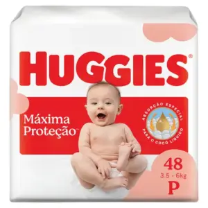 Fralda Descartável Huggies Máxima Proteção Tamanho P 48 Un