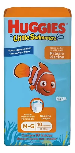 Fralda Infantil Para Nadar Huggies Little Swimmers M/g 10 Un