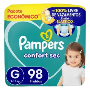 Fraldas Pampers Confort Sec Tamanho G 98 unidades