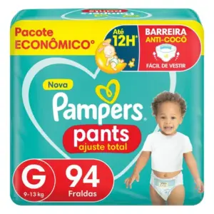 Fralda Pampers Pants Ajuste Total Tamanho G, 94 Unidades