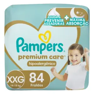 Fralda Pampers Premium Care Tamanho XXG 84 Unidades