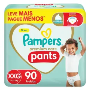 Fralda Pampers Premium Care Pants Tamanho XXG 90 Unidades