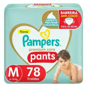 Fralda Pampers Premium Care Pants Tamanho M 78 unidades