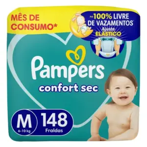Fralda Pampers Confort Sec Tamanho M 148 Unidades