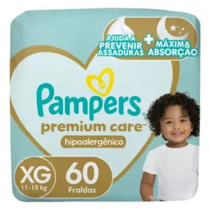 Fralda Pampers Premium Care Tamanho XG 60 Unidades