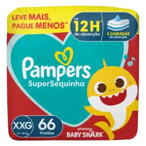 Fralda Descartável Pampers Supersequinha Tamanho XXG 66 Unidades