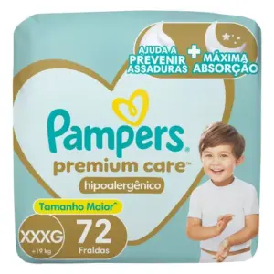 Fralda Pampers Premium Care Tamanho XXXG 72 Unidades