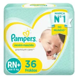Fraldas Pampers Recém-Nascido Tamanho RN+ 36 unidades
