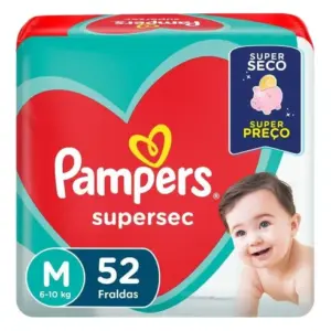 Fralda Pampers Supersec M 52 Unidades