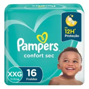 Fralda Descartável Infantil Pampers Confort Sec XXG 16 Un