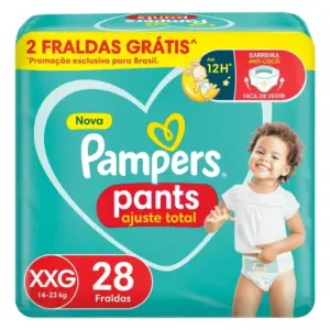 Fralda Pampers Pants Ajuste Total Tamanho XXG, 28 Unidades