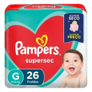 Fralda Descartável Infantil Pampers Supersec G Pacote 26 Unidades