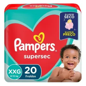 Pampers Supersec Fralda XXG sem gênero 20 unidades