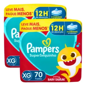 Pampers Supersequinha Fraldas Descartáveis Tamanho Xg 140 Un Extra Grande (xg) Sem Gênero