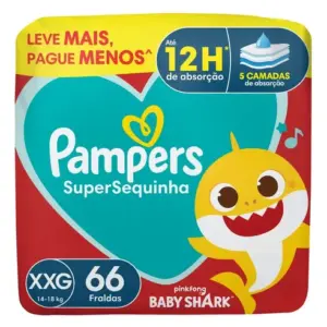 Fralda Descartável Supersequinha Tam Xxg 66 Unidades Pampers