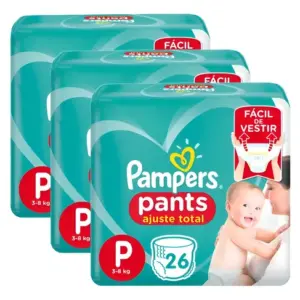 Kit 3 Pacotes Fraldas Pampers Pants P - 78 Fraldas