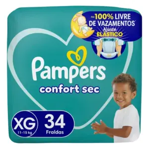 Fraldas Pampers Confort Sec XG x 34 unidades
