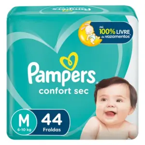 Fraldas Pampers Confort Sec M - 44 unidades