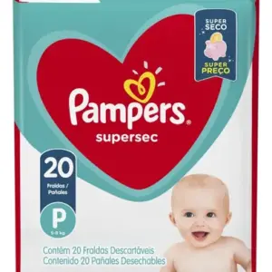 Fraldas Pampers Supersec P em kit de 20 x 20 unidades
