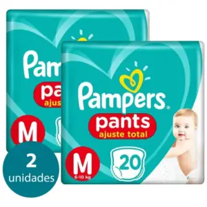 Kit 2 Pacotes Fraldas Pampers Pants M - 40 Fraldas