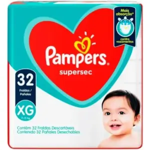 Fralda Descartável Pampers Supersec Tamanho Xg Com 32 Unid
