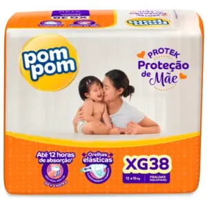 Fralda Pom Pom Proteção de Mãe XG com 38 Unidades