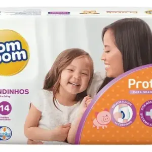 Fralda Pom Pom Protek Grandinhos para Bebês (15 a 24kg) com 14 Unidades