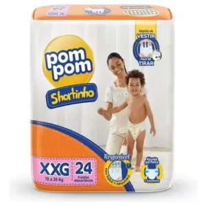 Fralda Pom Pom Shortinho Jumbo Xxg 24 Un