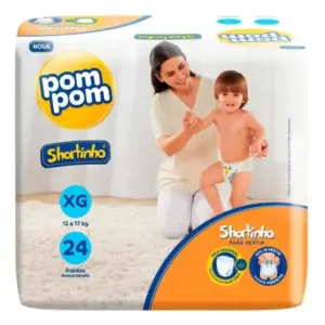 Fralda Pom Pom Shortinho Jumbo Xg 24 Unidades