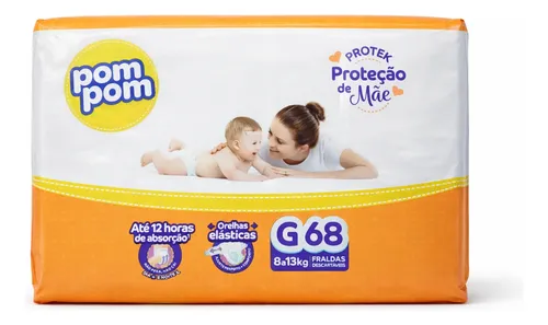 Fralda Protek Pom Pom Proteção De Mãe M Ao Eg Atacado