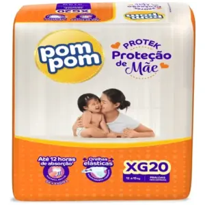 Fralda Pom Pom Derma Protek Jumbo Xg Com 20 Tiras