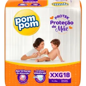 Fralda Pom Pom Protek Proteção De Mãe Jumbo Xxg Com 18un