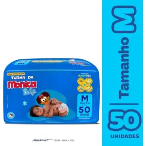 Fralda Descartável Baby M Pacote 50 Unidades Turma da Mônica