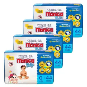 Kit Fralda Turma Da Monica Baby Tamanho G Mega Atacado Fardo
