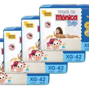 Turma da Mônica Baby Fralda Descartável 42 unidades (pack de 4) XG