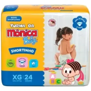 Fralda Turma da Mônica Baby Shortinho Jumbo XG 24 Unidades