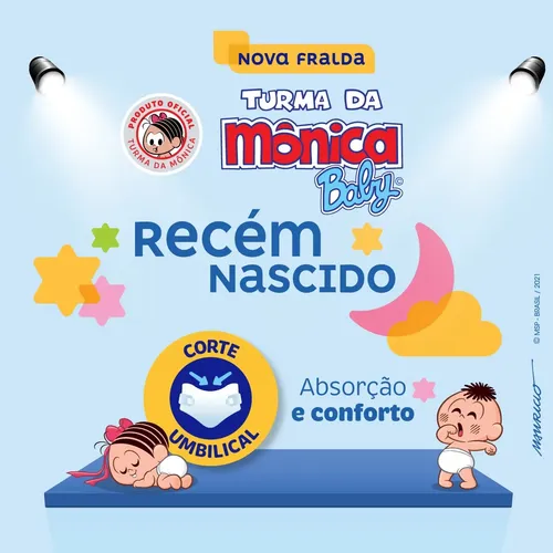 Fralda Turma Da Mônica Baby Jumbo Rn 36 Unidades
