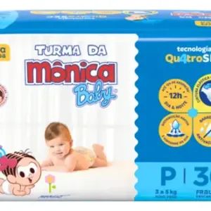 Fralda Descartável Turma da Mônica Baby P Pacote 30 Unidades