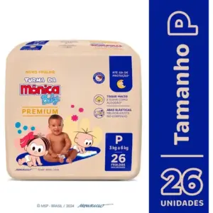 Fraldas Turma da Mônica Premium P x 26 unidades